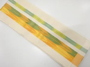 本場筑前博多　矢羽根模様織り出し　単半幅帯